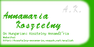 annamaria kosztelny business card